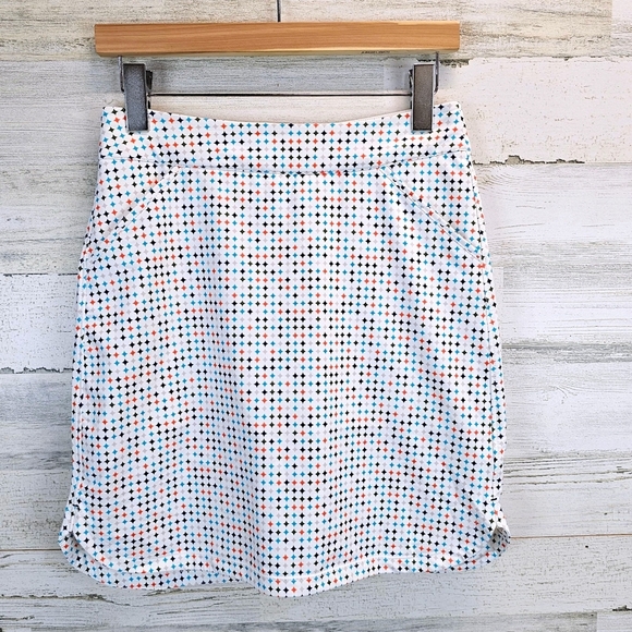 Peter Millar Alice Petal Hem Golf Skirt XS Geometric Print UPF 50 Active Skort - Picture 2 of 15